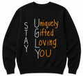 Stay UGLY Crew Sweatshirt - Orange Letters
